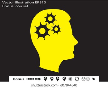 head, gear, vector illustration eps10