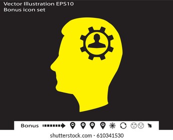 head, gear, vector illustration eps10