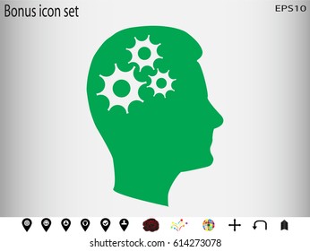 head, gear, vector illustration eps10