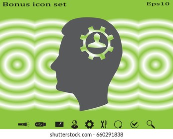 head, gear, vector illustration eps10