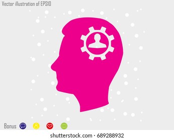 head, gear, vector illustration eps10