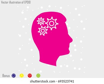 head, gear, vector illustration eps10