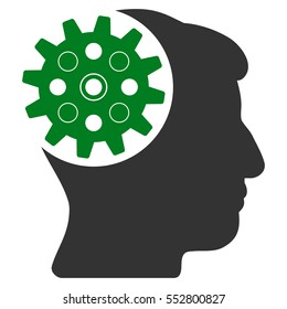 Head Gear vector pictograph. Style is flat graphic bicolor symbol, green and gray colors, white background.