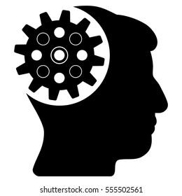 Head Gear vector pictograph. Style is flat graphic symbol, black color, white background.