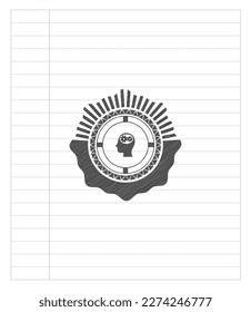 head with gears inside icon drawn in pencil. Vector Illustration. Detailed. 