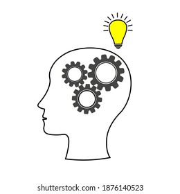 head with gears and a light bulb concept. Innovation icon. Simple element from digital disruption collection. Filled Innovation icon for templates, infographics and more. Vector
