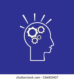 head and  gears  vector icon