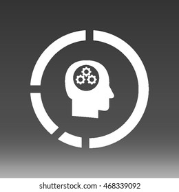 Head With Gears Vector Icon Illustration