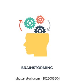 Head gears vector illustration, brainstorming 