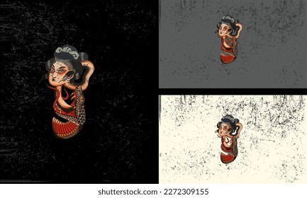 head geisha and snake vector illustration mascot design