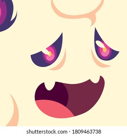 head of ghost character for happy halloween vector illustration design