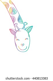 Head Giraffe. Cartoon style.