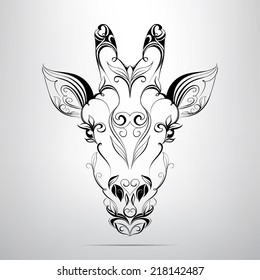 Head of giraffe in the ornament