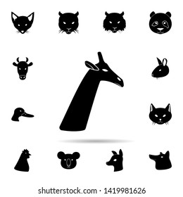 head of giraffe silhouette icon. Universal set of animals for website design and development, app development