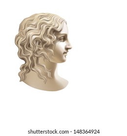 Head of a Girl in a classical style on a white background