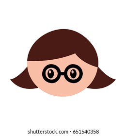 head girl with glasses expression