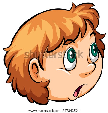 A head of a girl on a white background