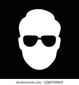 head with glasses icon or avatar, vector illustration 