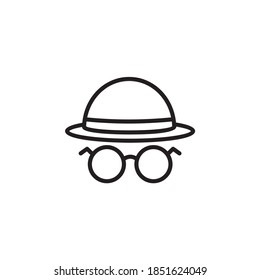 Head And Glasses illustration style outline icon. EPS 10 File