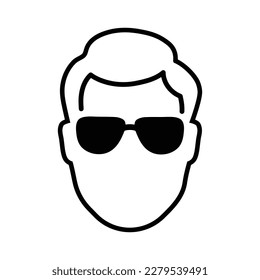 head with glasses and mustache icon or avatar, vector illustration 