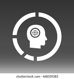 Head With Globe Vector Icon Illustration