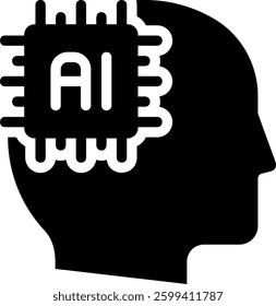 head glyph icon illustration vector