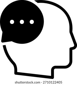 Vector de ilustración de icono de glifo de cabeza