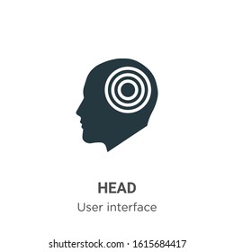 Head glyph icon vector on white background. Flat vector head icon symbol sign from modern user interface collection for mobile concept and web apps design.