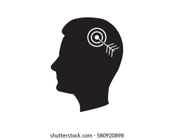 head, goal, target, icon, vector illustration eps10