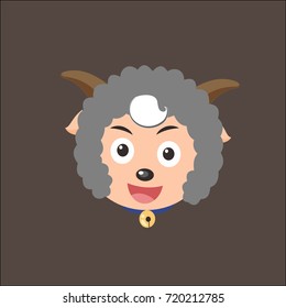 The head of the goat animation