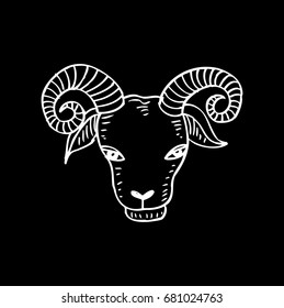Head goat. Cartoon style.