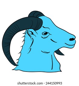 Head of goat draw with blob brash tool 