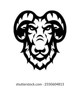 Head goat drawing art logo design