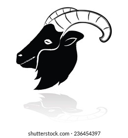 head goat drawing brush with shadow