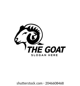 head goat logo design modern template silhouette icon emblems wildlife farm logo black and white