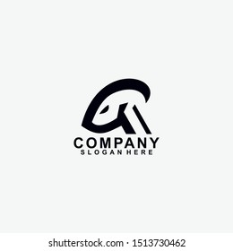Head Goat Logo Design Vector Template.