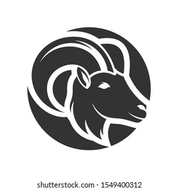 Head Goat Logo Design Vector. Goat logo Template
