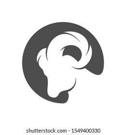 Head Goat Logo Design Vector. Goat logo Template