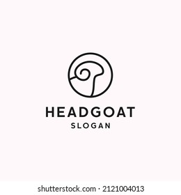 Head Goat logo icon flat design template 