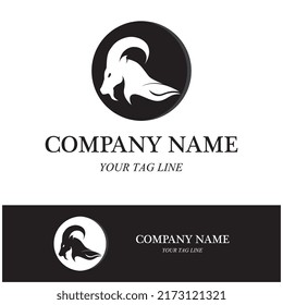 head goat Logo Template vector icon illustration design