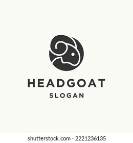 Head goat logo template vector illustration design