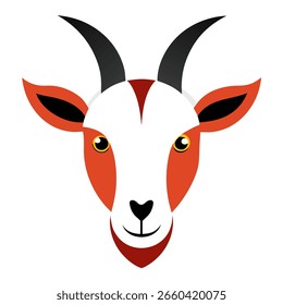 Una cabeza de Ilustración vectorial de cabra