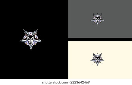 Logo-Konzept der Kopfziege für Vektorgrafik