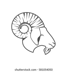 head Goat vector on white background