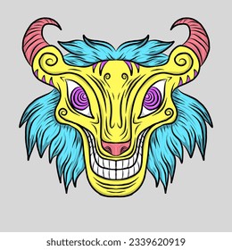 Head gold bull monster concept art style