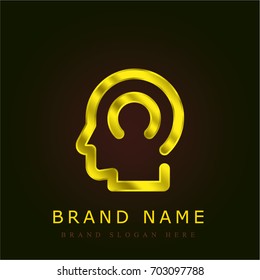 Head golden metallic logo