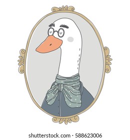 Head goose, portrait