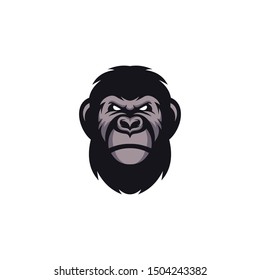 Head Gorilla Logo Design Vector