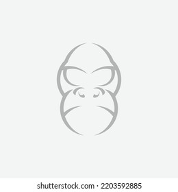 Head Gorilla Logo Design Vector