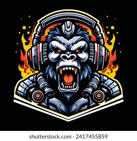 A Head of Gorilla Logo Esport
